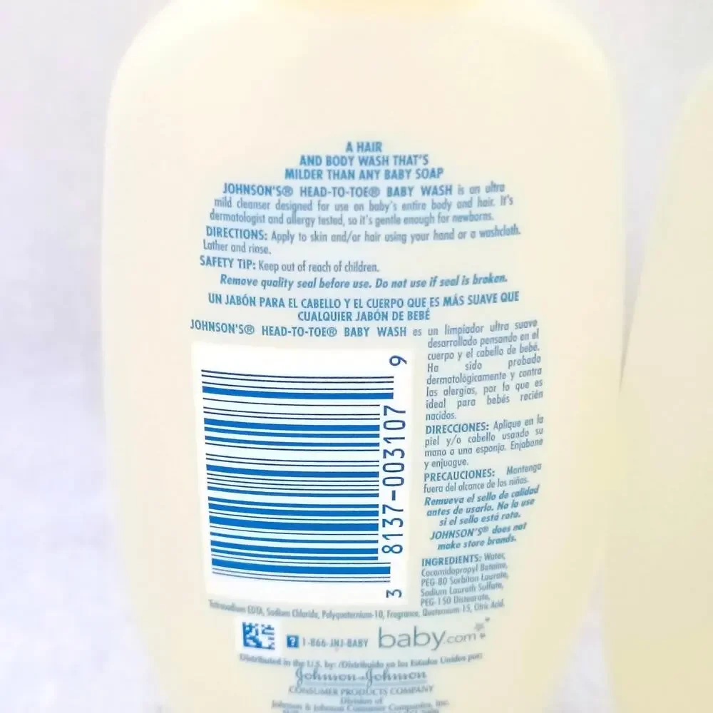 Johnson's Baby Head to Toe Body Wash Gentle Bath No More Tears 4 oz. Lot of 3